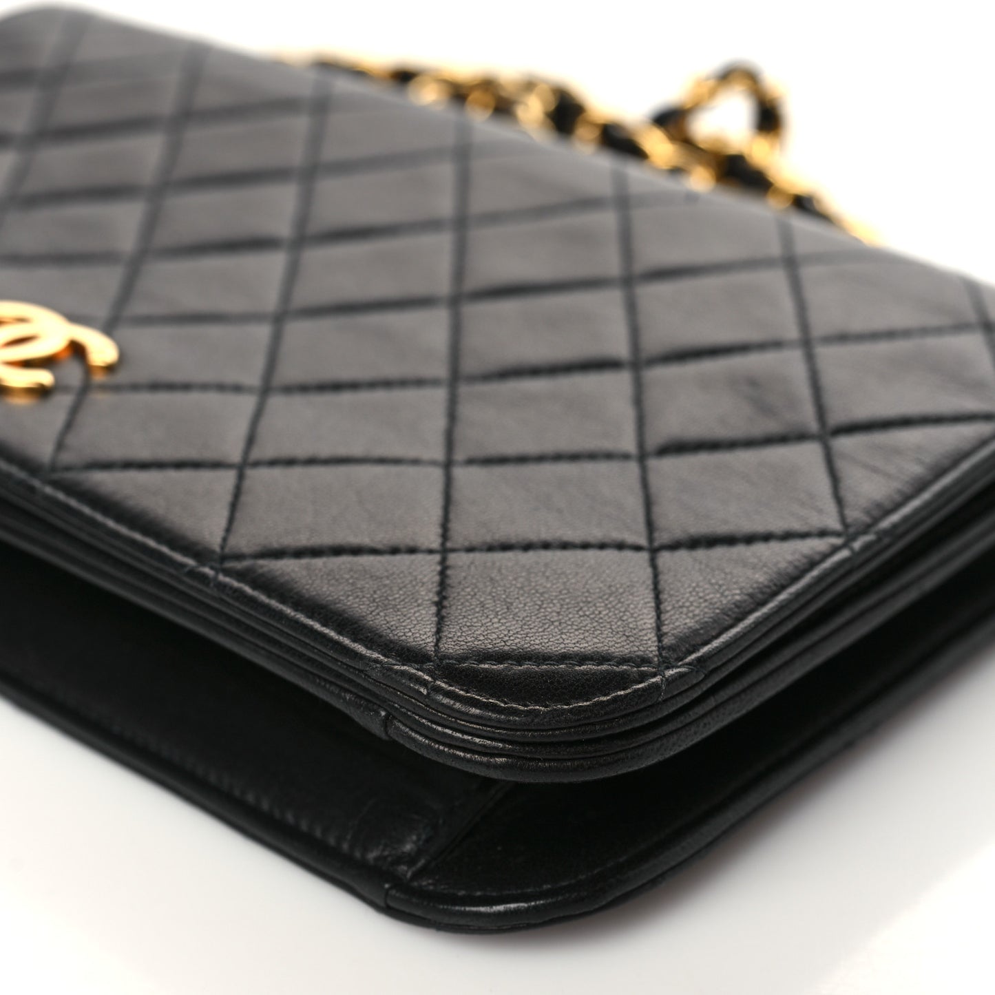 Lambskin Quilted Small Single Flap Bag Black