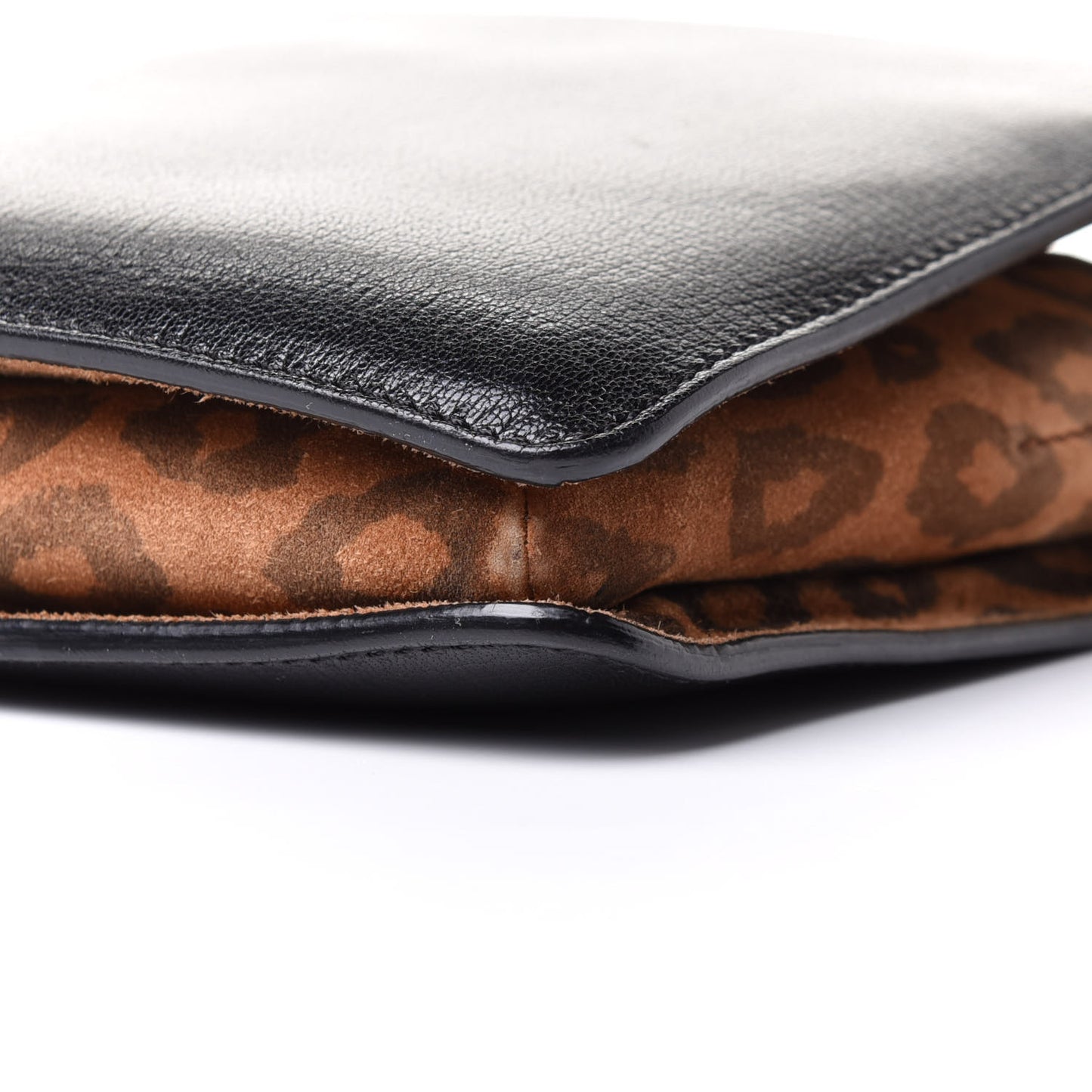 Goatskin Suede Cross 3 Crossbody Bag Black Leopard