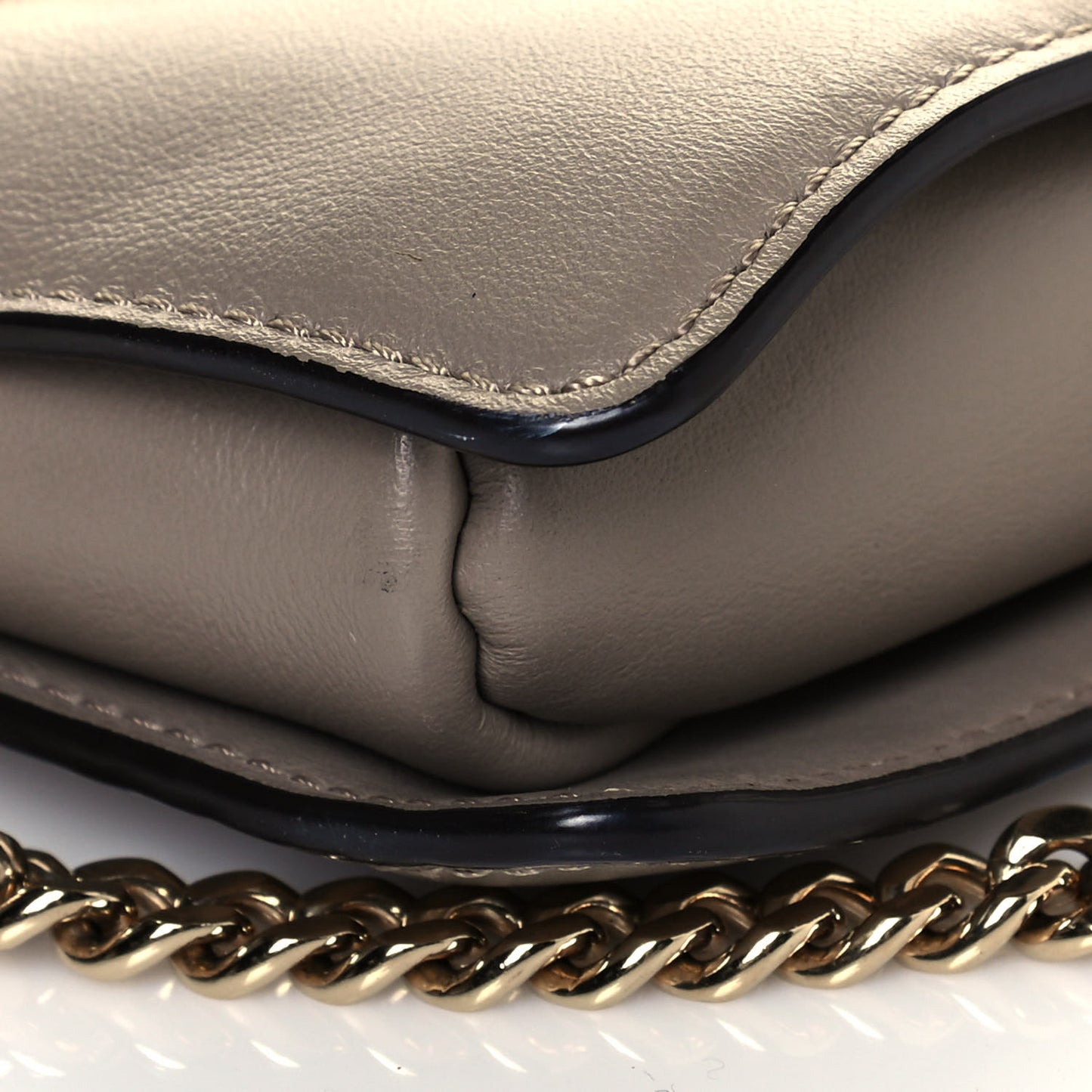 Suede Calfskin Small Faye Shoulder Bag Motty Grey