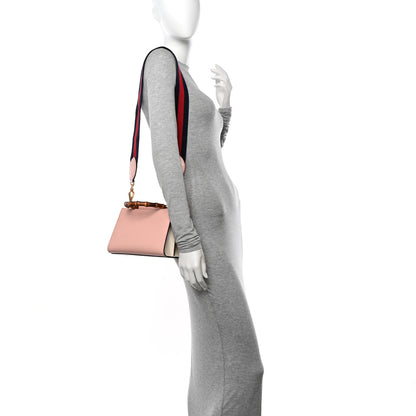 Gucci Nappa Bamboo Web Mini Nymphaea Top Handle Bag Perfect Pink Mystic White 2 of 11