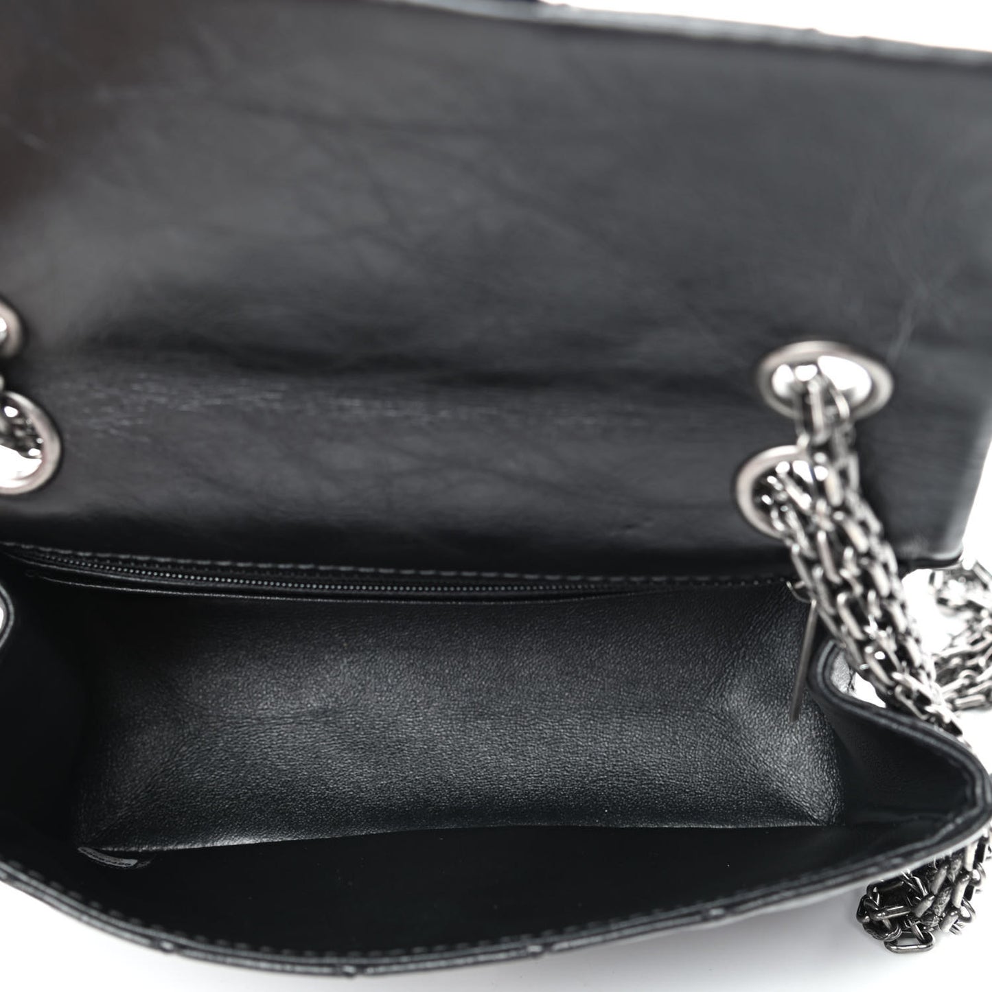 Aged Calfskin Quilted 2.55 Reissue Mini Flap Black