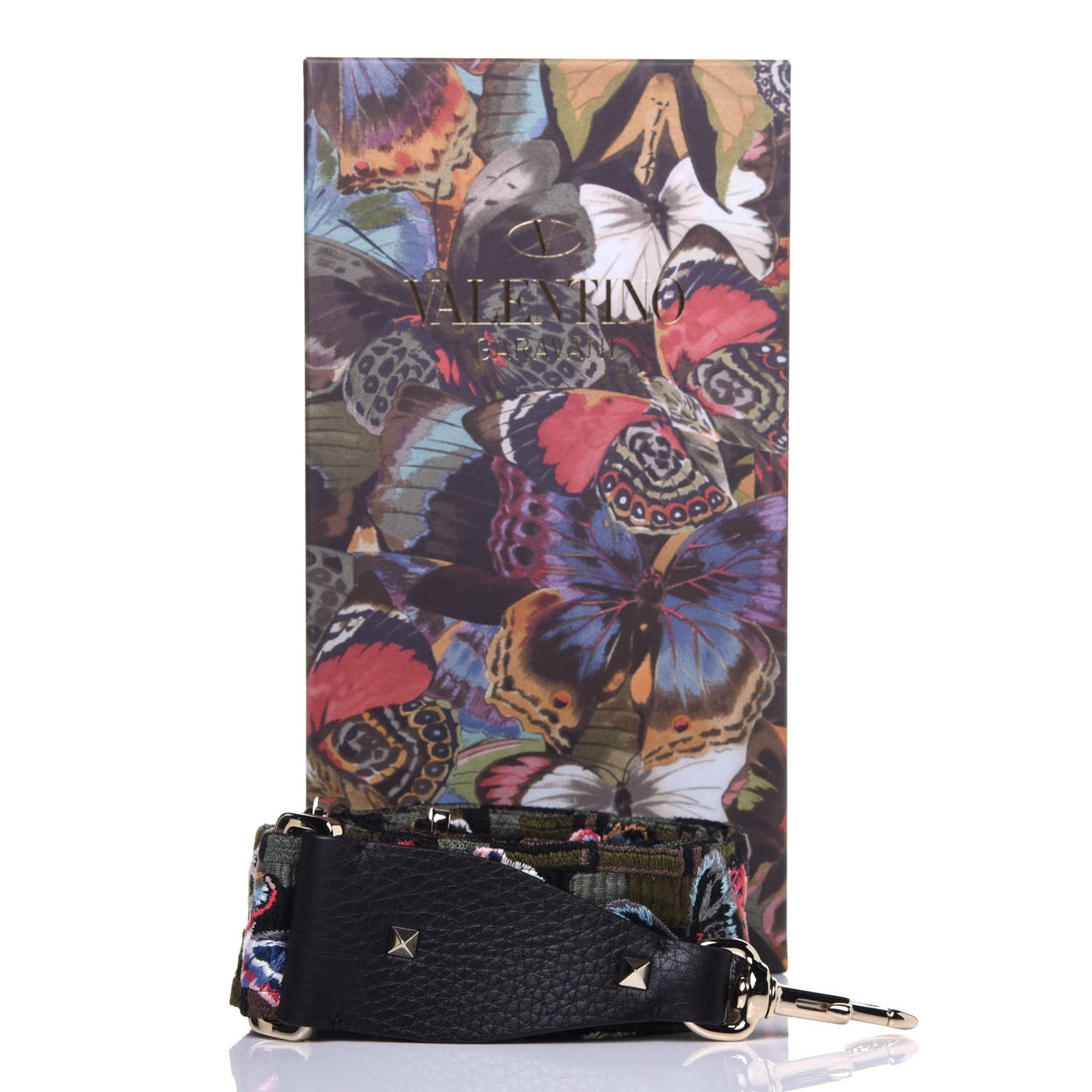 Canvas Camubutterfly Rockstud Guitar Strap Multicolor