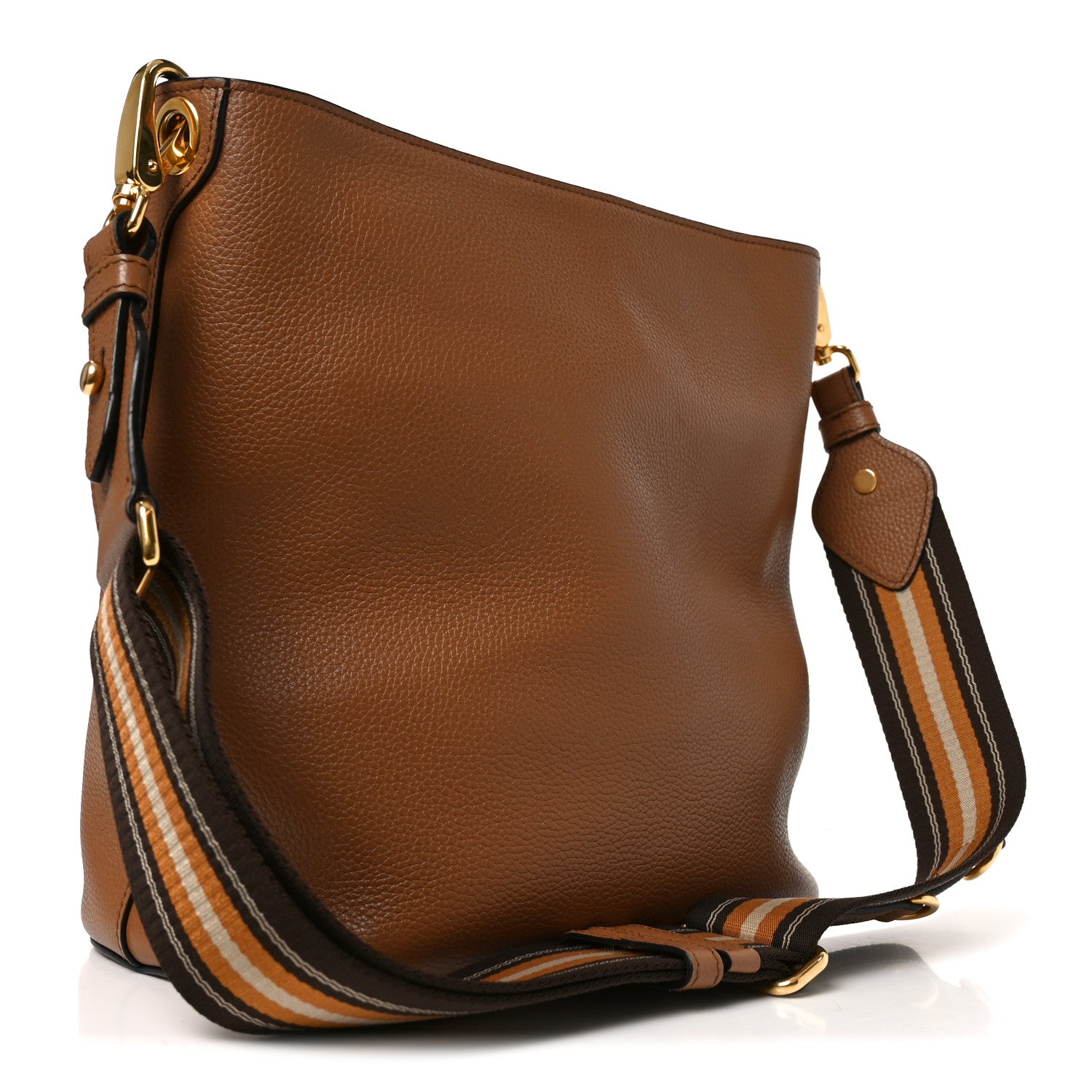 Prada Vitello Phenix Logo Hobo Caramel 3 of 9