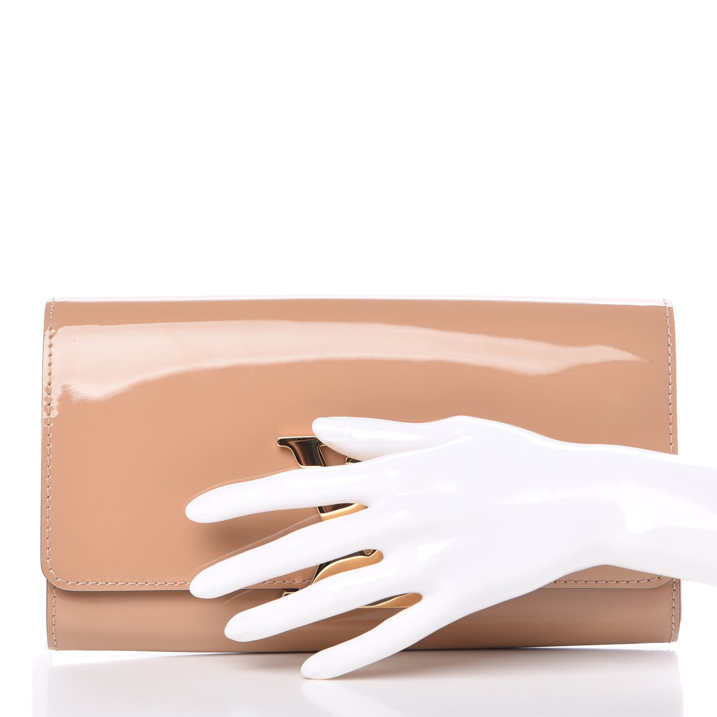 Patent Louise Clutch Nude
