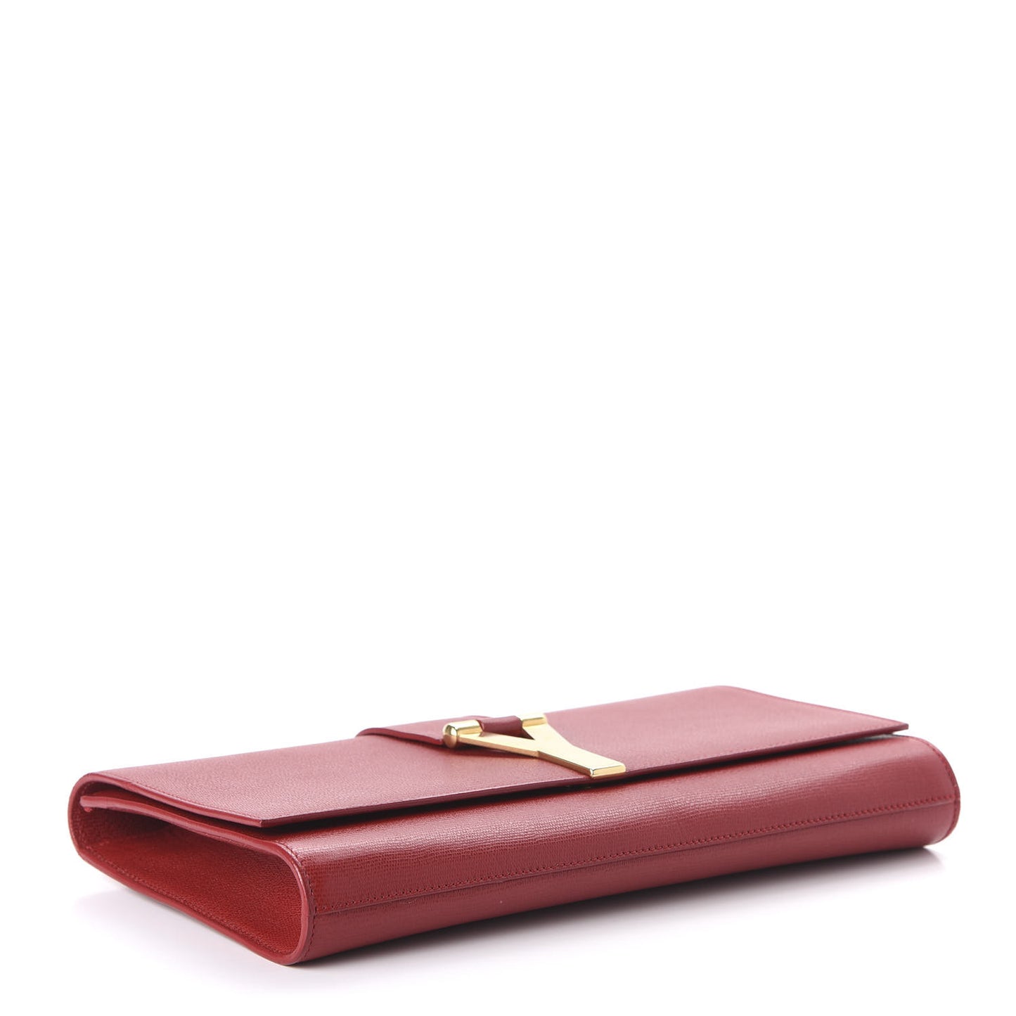 Textured Calfskin Classic Y Ligne Clutch Red