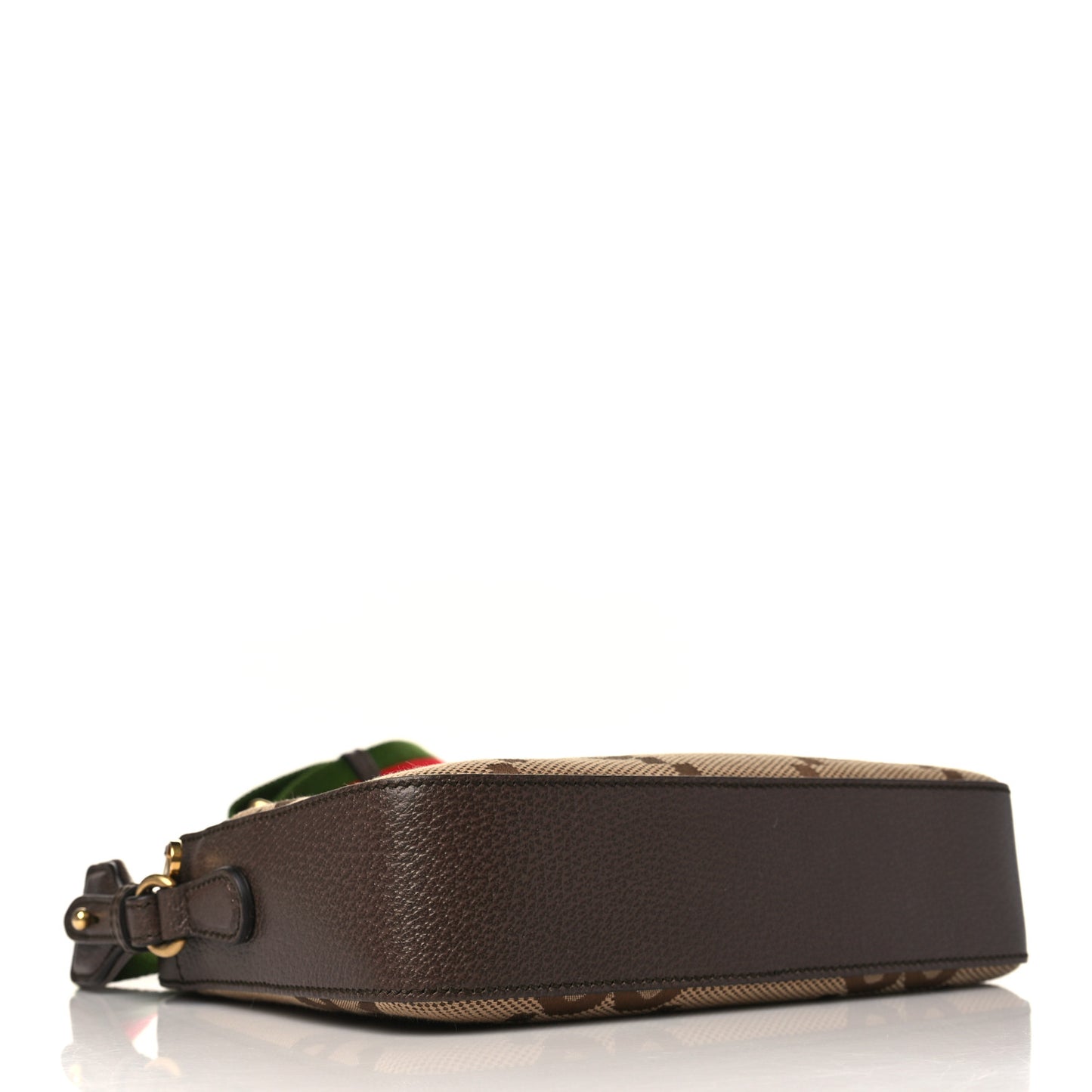Monogram Jumbo GG Textured Dollar Calfskin Web Messenger Shoulder Bag Camel Ebony New Acero