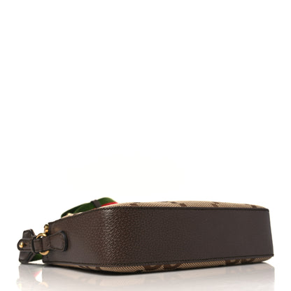 Gucci Monogram Jumbo GG Textured Dollar Calfskin Web Messenger Shoulder Bag Camel Ebony New Acero 4 of 9