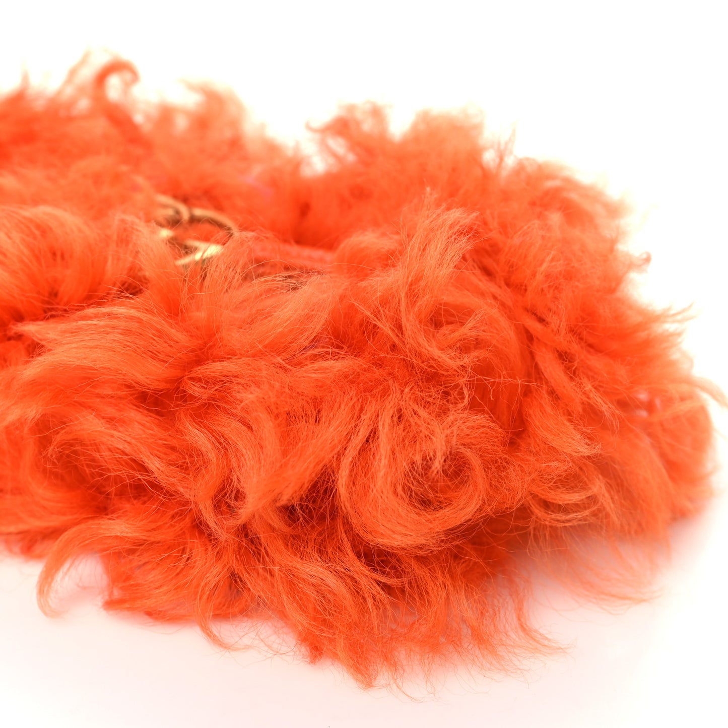 Shearling Matelasse Super Mini GG Marmont Shoulder Bag Orange