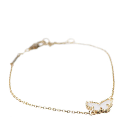 Van Cleef & Arpels 18K Yellow Gold Mother of Pearl Sweet Alhambra Butterfly Bracelet 1 of 7