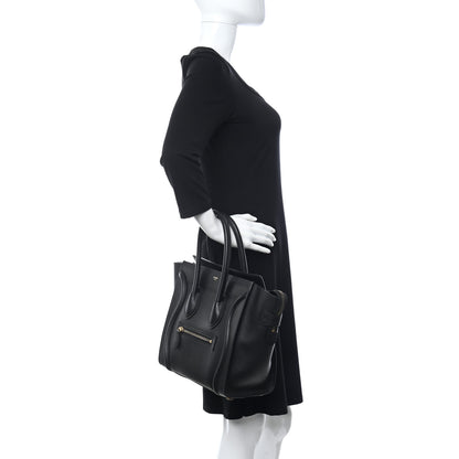 Celine Smooth Calfskin Micro Luggage Black 2 of 14