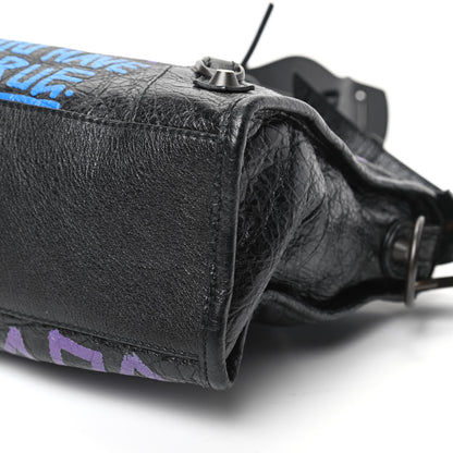 Balenciaga Agneau Arena Graffiti All Over Classic Hardware S City Black Bleu Violet 9 of 9