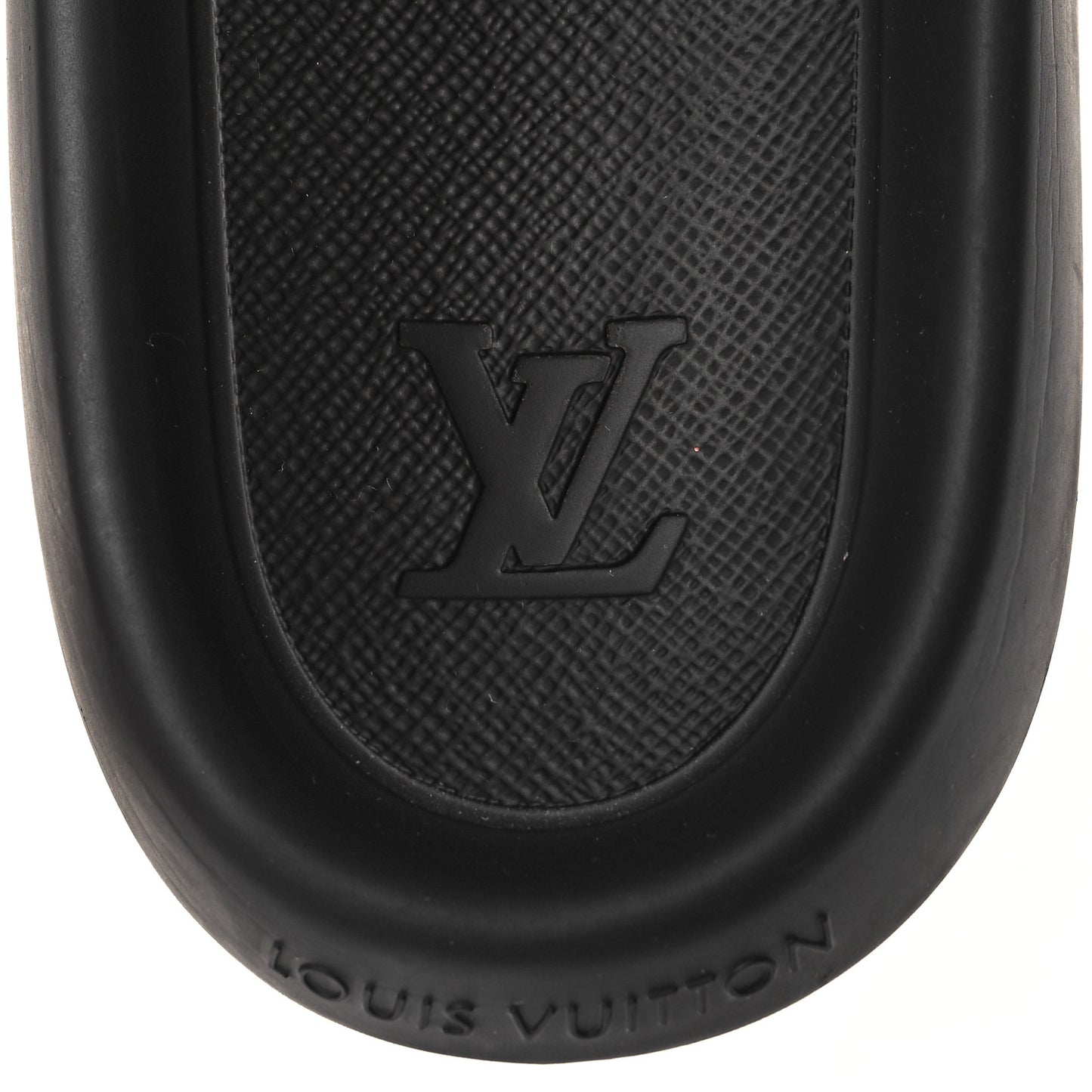 Rubber Embossed Monogram Mens Waterfront Mules 10 Black