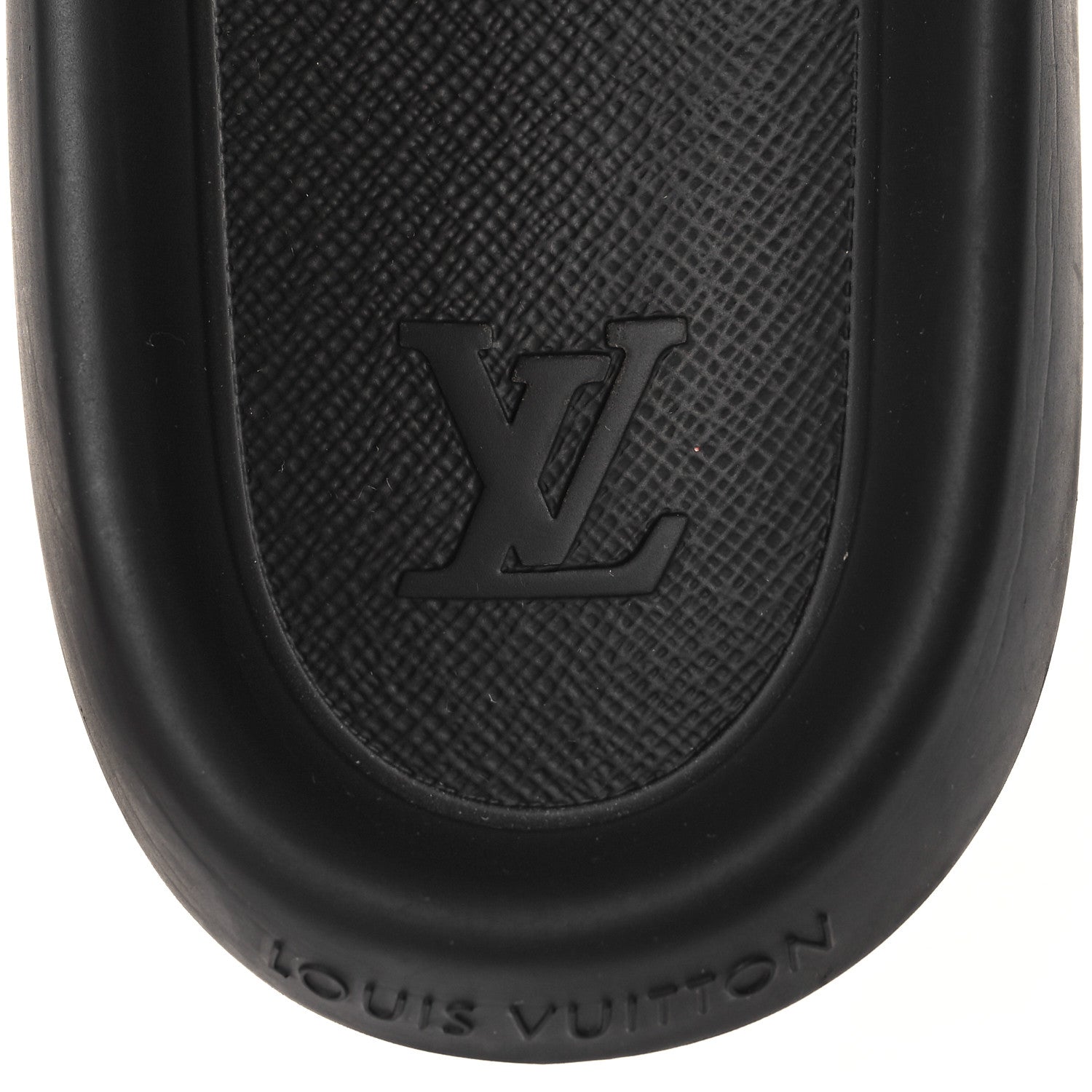 Louis Vuitton Rubber Embossed Monogram Mens Waterfront Mules 10 Black 6 of 7
