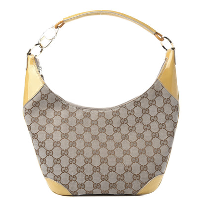 Gucci Monogram Patent Small Hobo Yellow 1 of 11