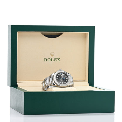 Rolex Stainless Steel Platinum 37mm Oyster Perpetual Date Yacht-Master Watch Slate 268622 5 of 5