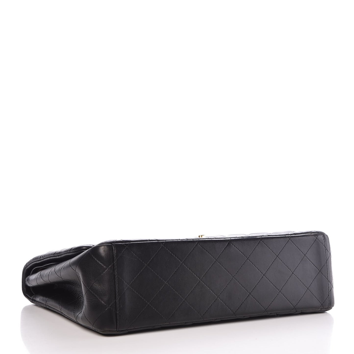 Lambskin Quilted Maxi Double Flap Black