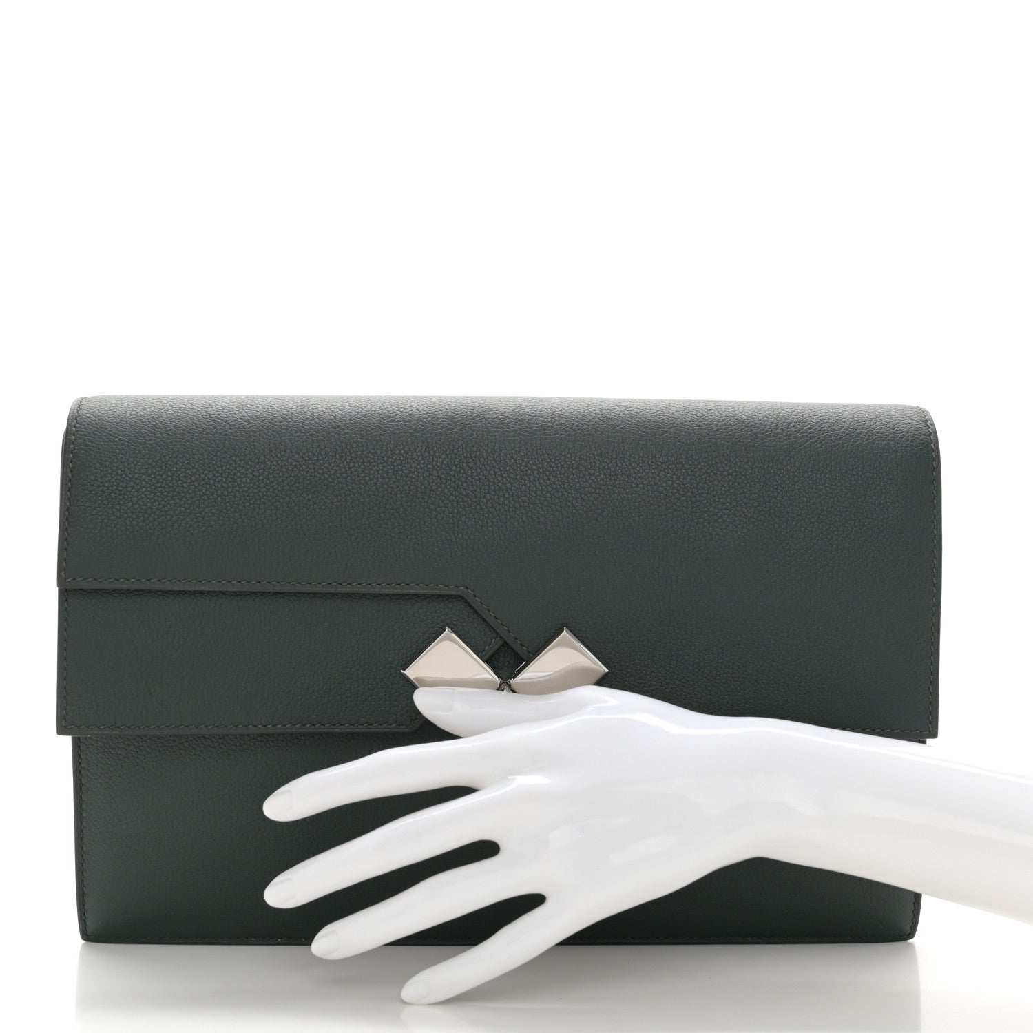 Hermes Evercolor Fortunio Clutch Vert Anglais 2 of 11