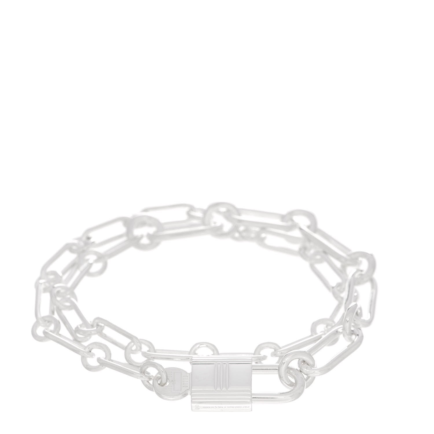 Hermes Sterling Silver MM Alphakelly Bracelet 1 of 4