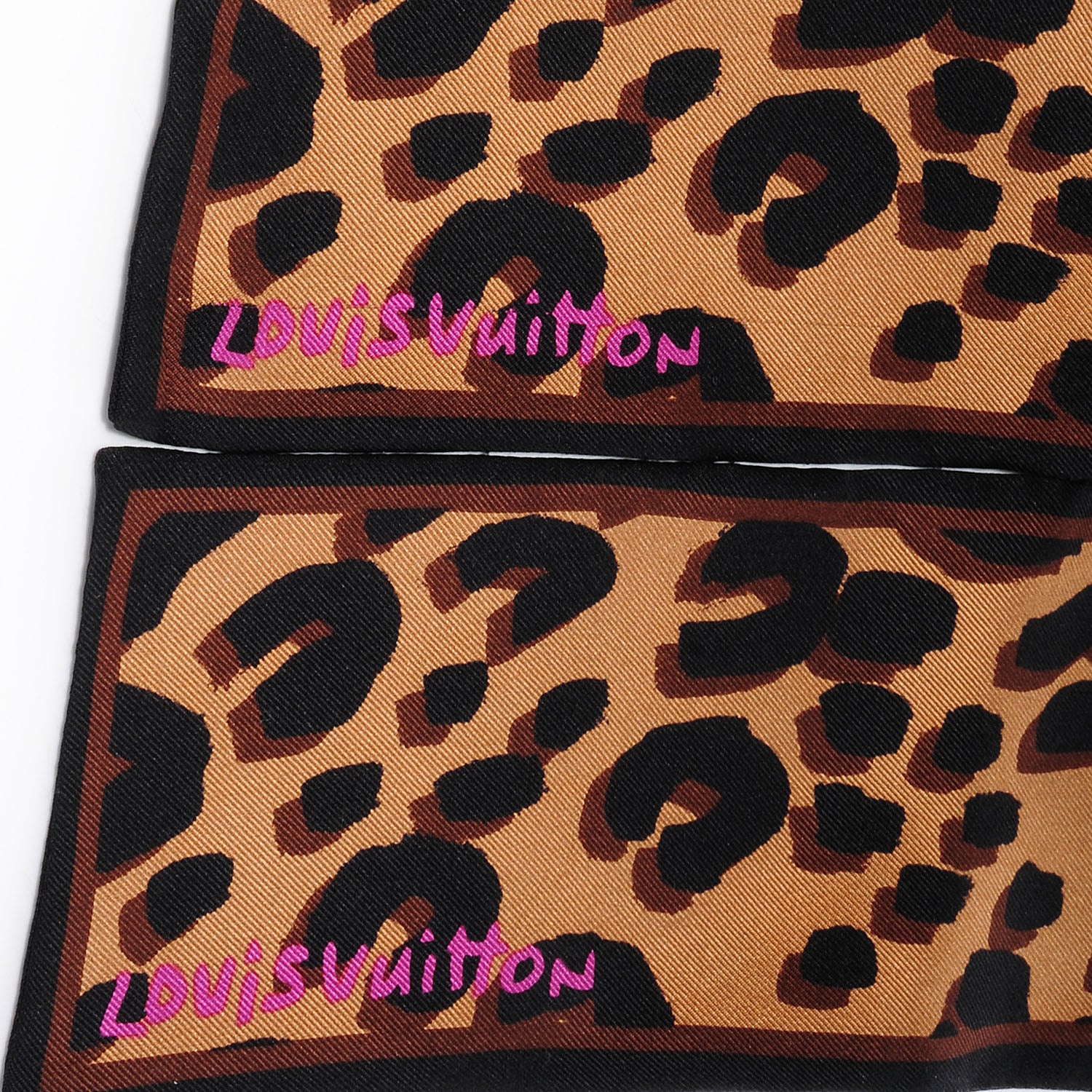 Louis Vuitton Silk Leopard Bandeau Scarf Marron 3 of 5