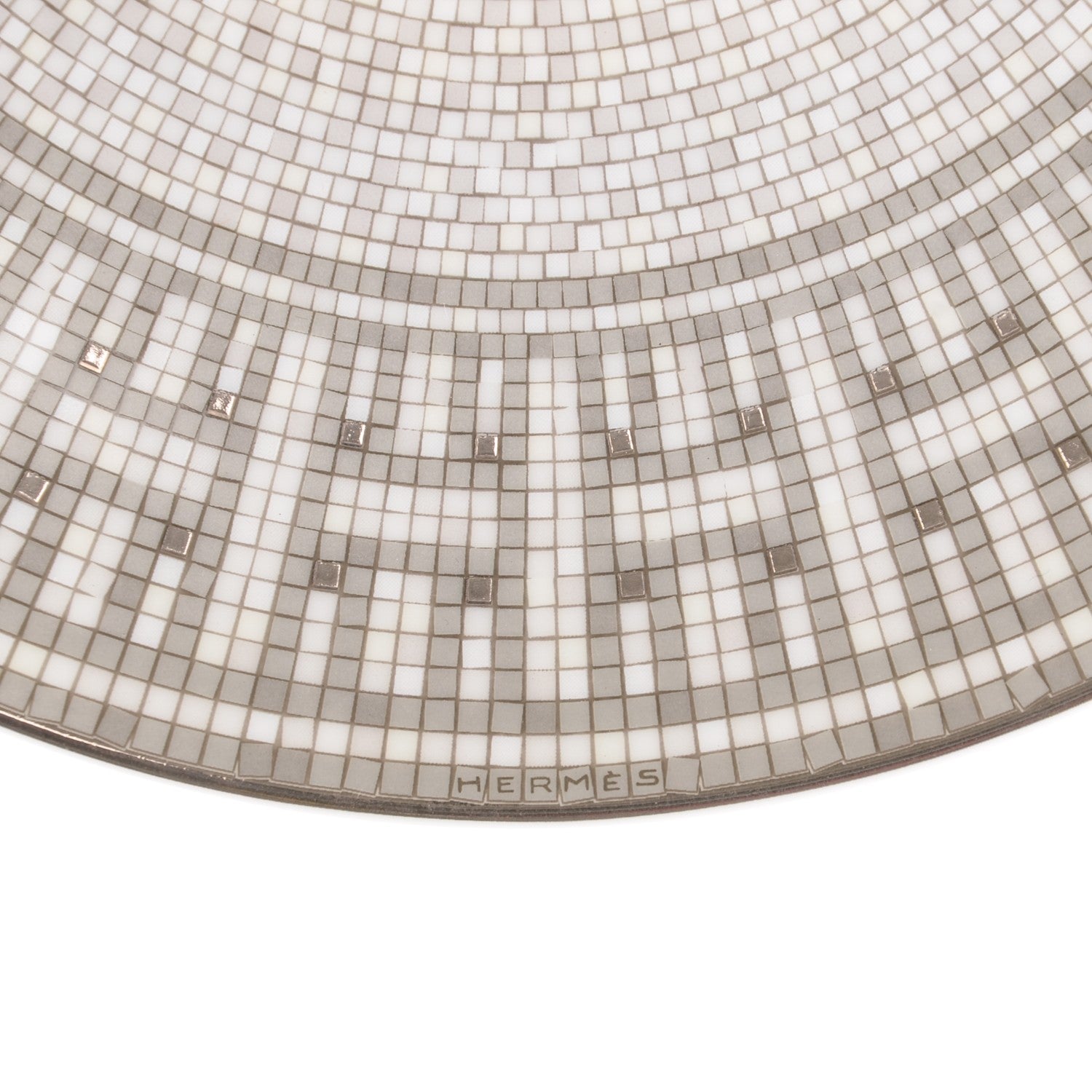 Hermes Porcelain Mosaique au 24 Platine Dessert Plate 8.3 4 of 5