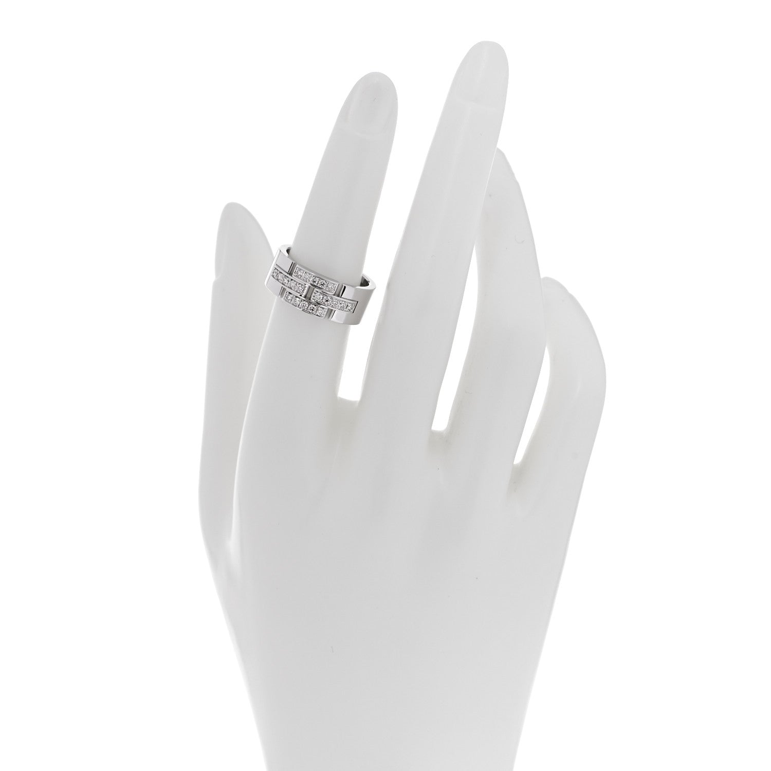 Cartier 18K White Gold Diamond Maillon Panthere Ring 53 6.5 2 of 6