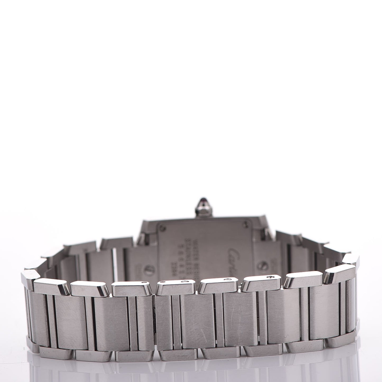 Stainless Steel Pink Mother of Pearl 20mm Tank Francaise Quartz Watch