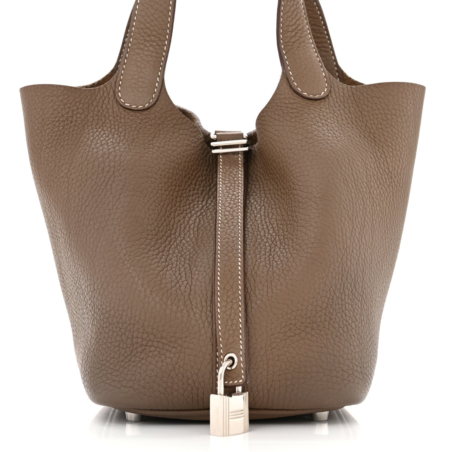 Hermes Taurillon Clemence Picotin Lock 18 PM Etoupe 8 of 11