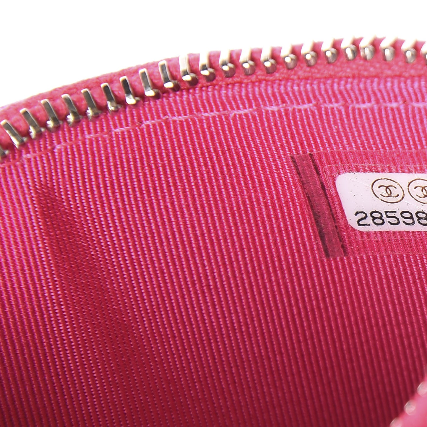 Goatskin Quilted Reissue Flap Zip Card Holder Pink