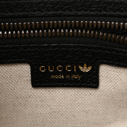 Gucci X ADIDAS Crystal Vintage Monogram Textured Dollar Calfskin Web Trefoil Logo Small Messenger Bag Hibiscus Red Off White Black 7 of 11