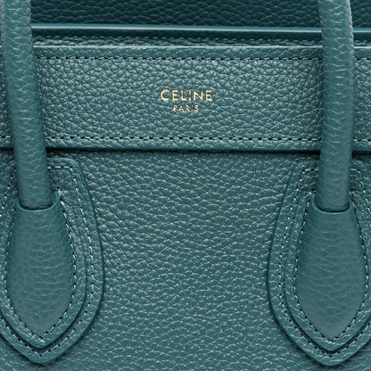 Celine Baby Drummed Calfskin Nano Prussian Blue 8 of 10
