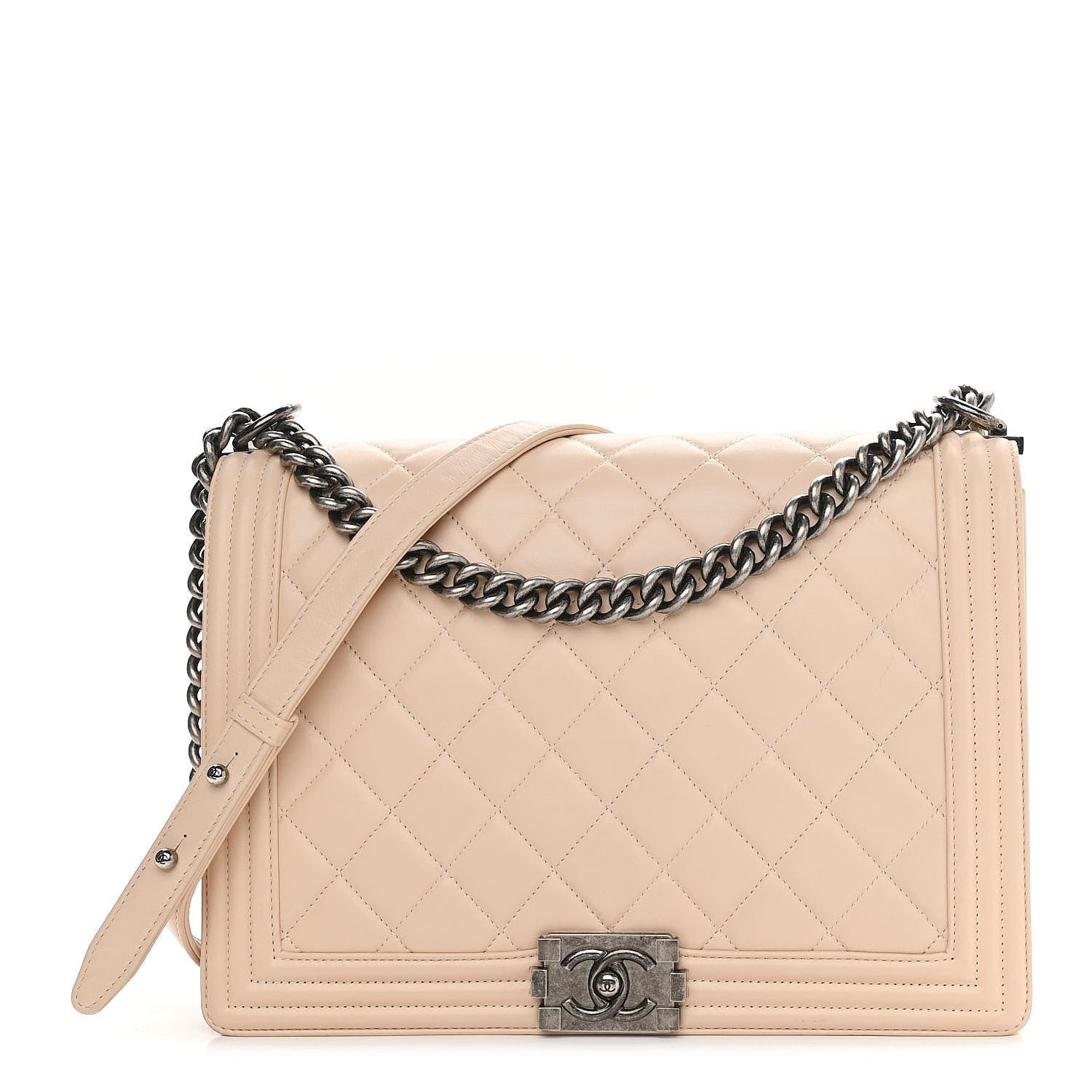 Chanel Lambskin Quilted Large Boy Flap Beige 1 of 12