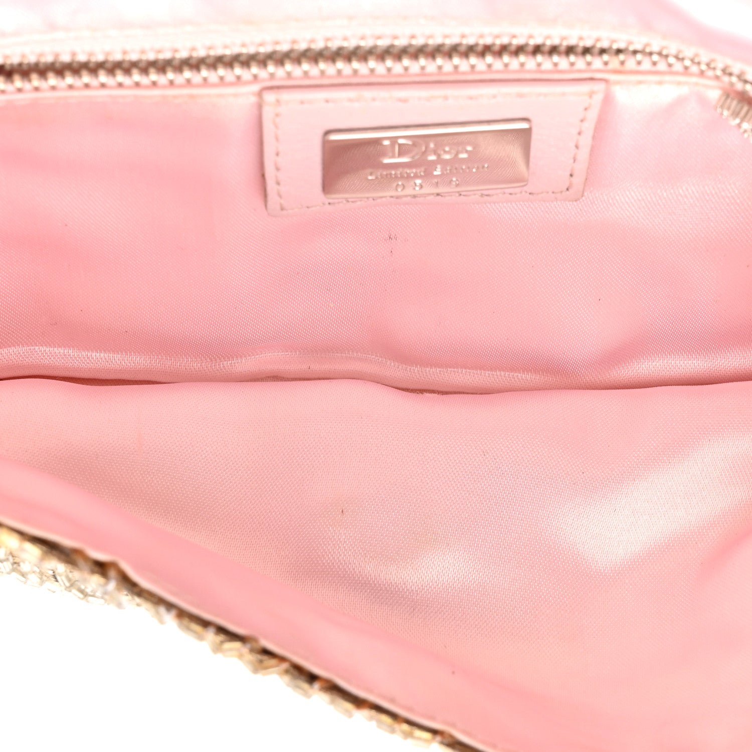 Christian Dior Beaded Fabric Flap Clutch Beige 5 of 12