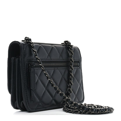 Chanel Lambskin Quilted Mini Trendy CC Wallet On Chain WOC So Black 3 of 11