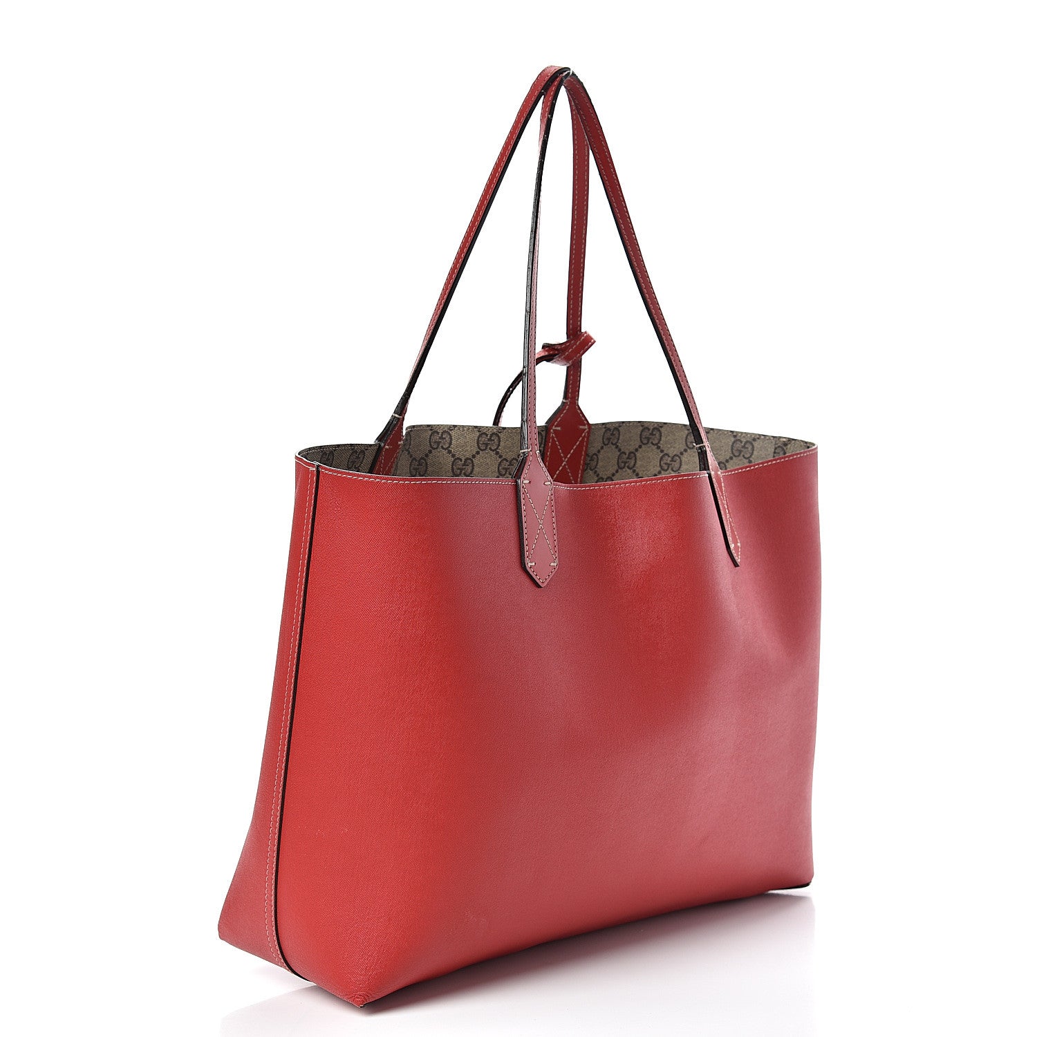 Gucci GG Supreme Monogram Medium Reversible Tote Beige Red 6 of 28