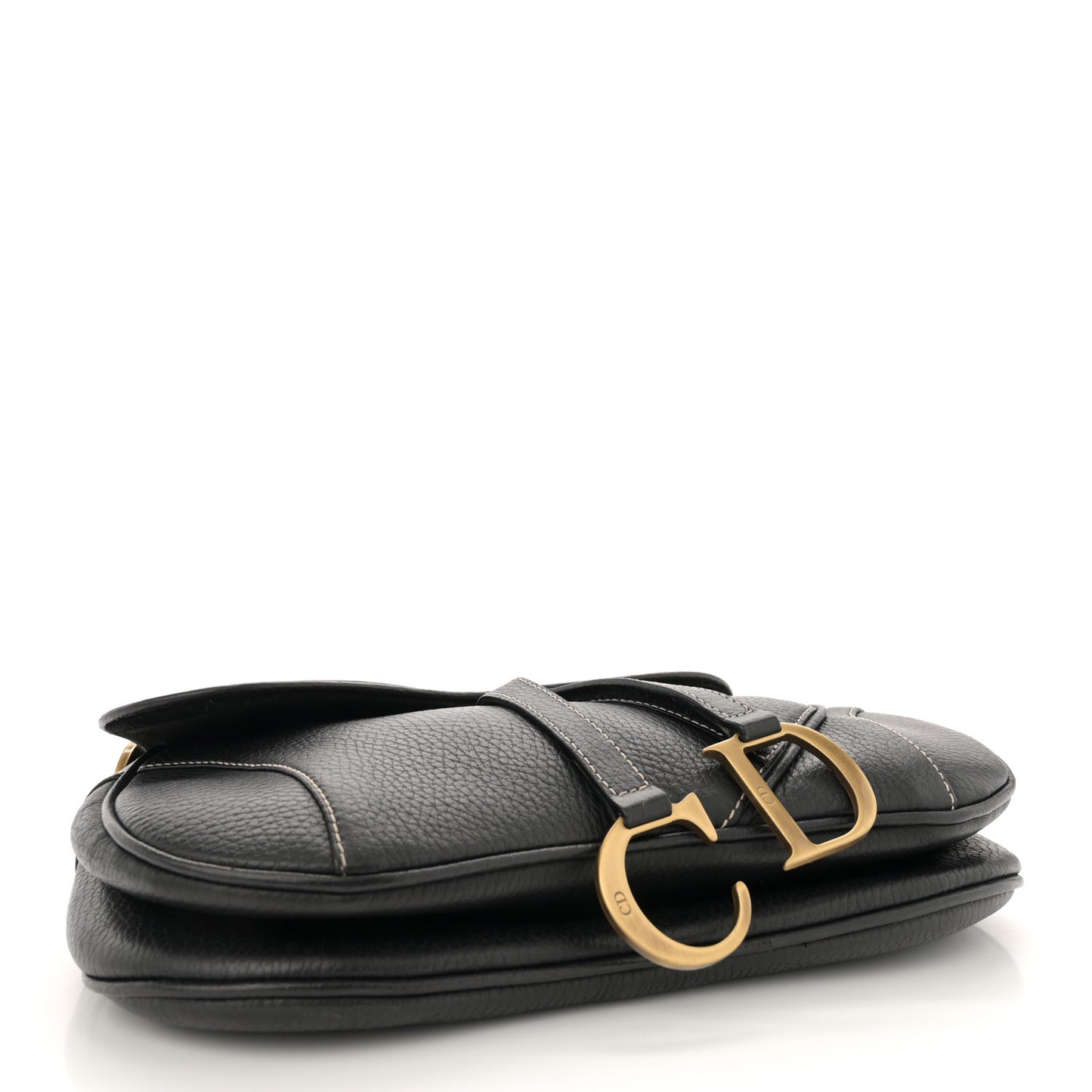 Calfskin Double Saddle Bag Black