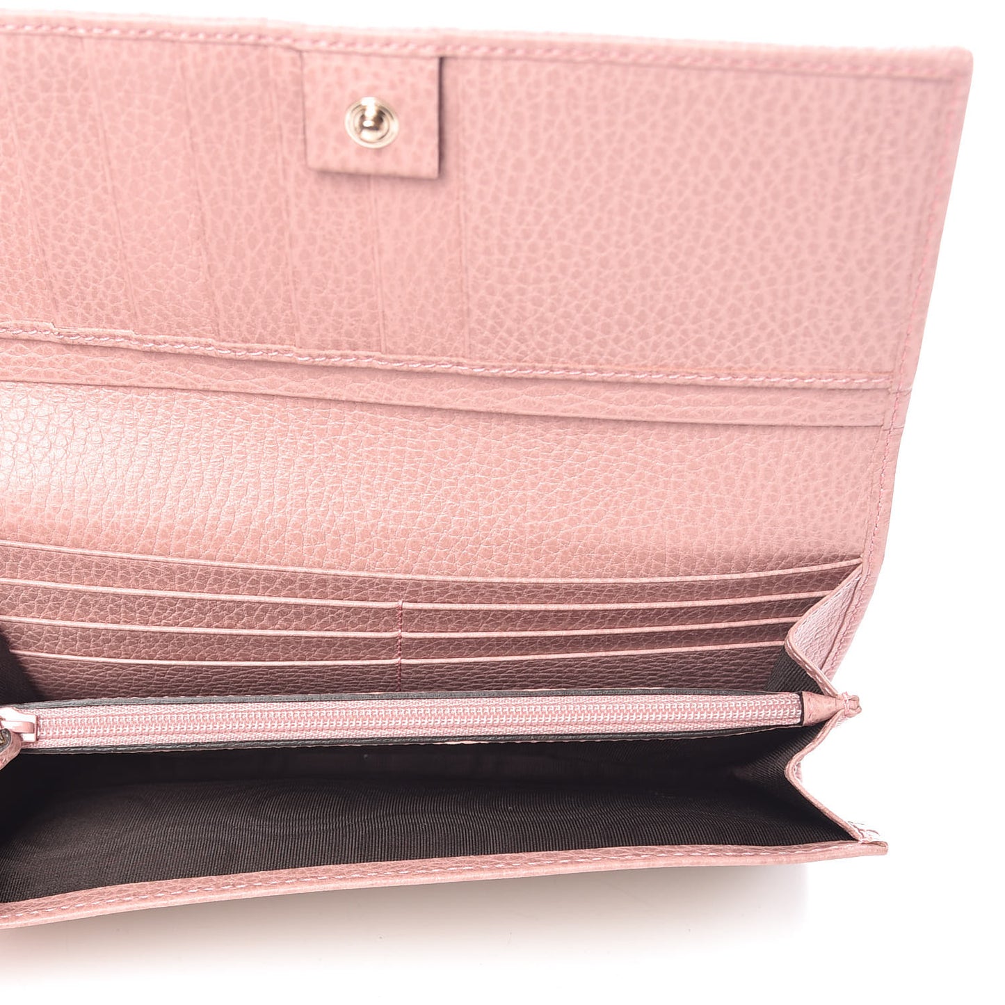 Monogram Dollar Calfskin Continental Flap Wallet Beige Ebony Soft Pink
