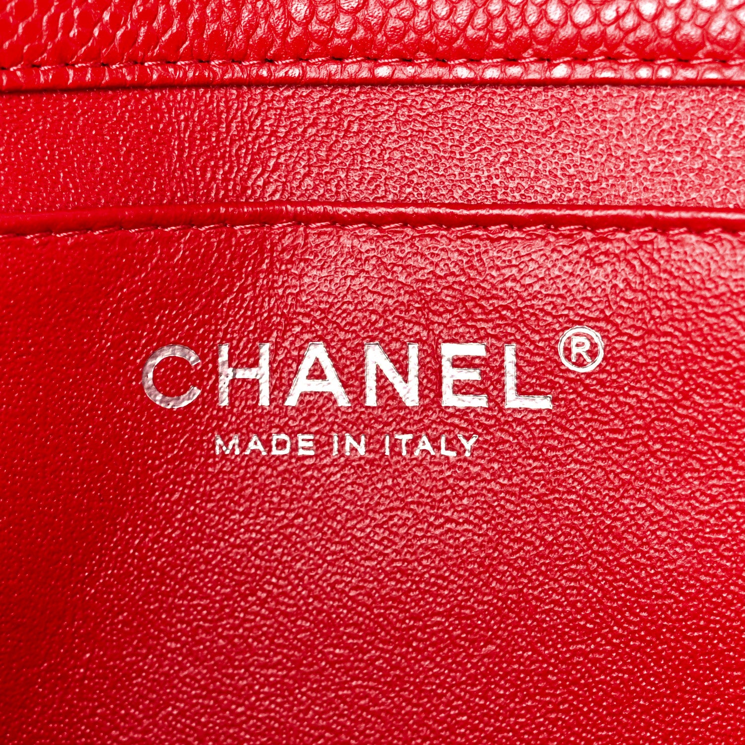 Chanel Caviar Quilted Clutch With Chain Flap Red 6 of 12