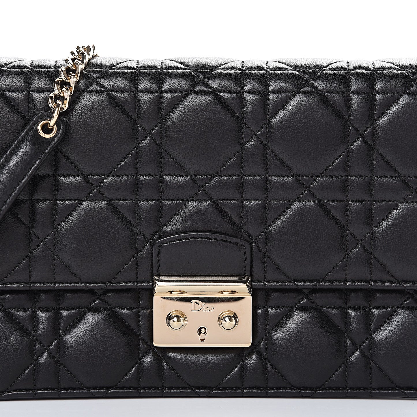 Lambskin Cannage Miss Dior Promenade Pouch Black