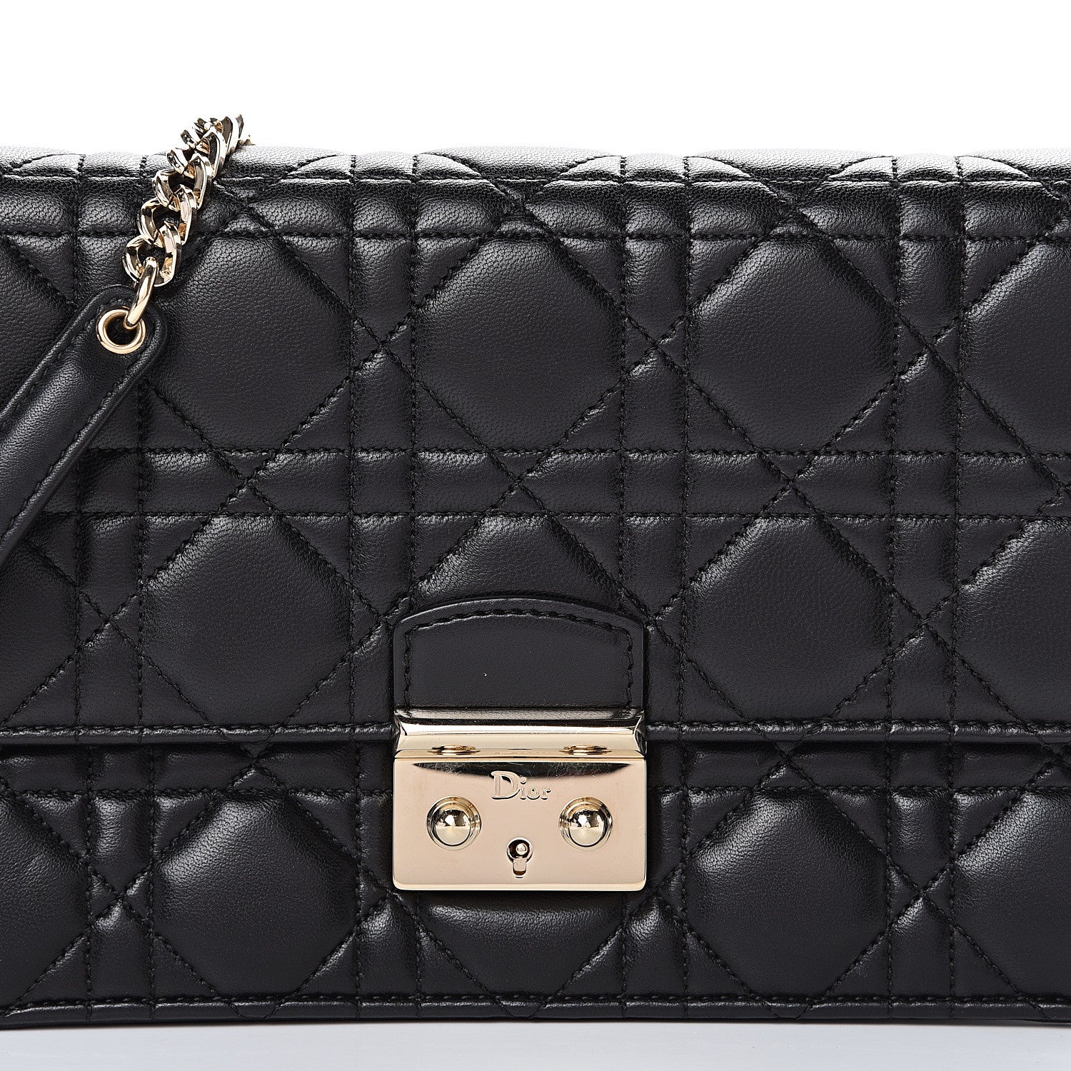 Christian Dior Lambskin Cannage Miss Dior Promenade Pouch Black 8 of 16