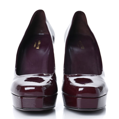 Gucci Patent Platform Pumps 38 Bordeaux 2 of 8