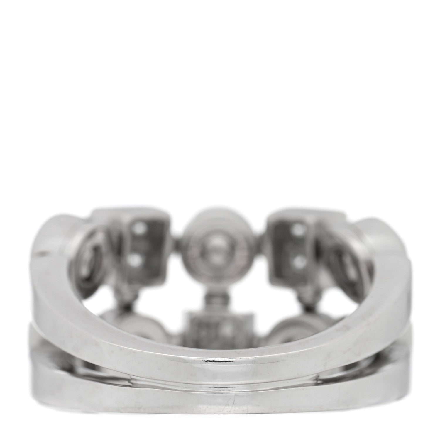 Bulgari 18K White Gold Diamond Lucia Ring 52 6 3 of 4