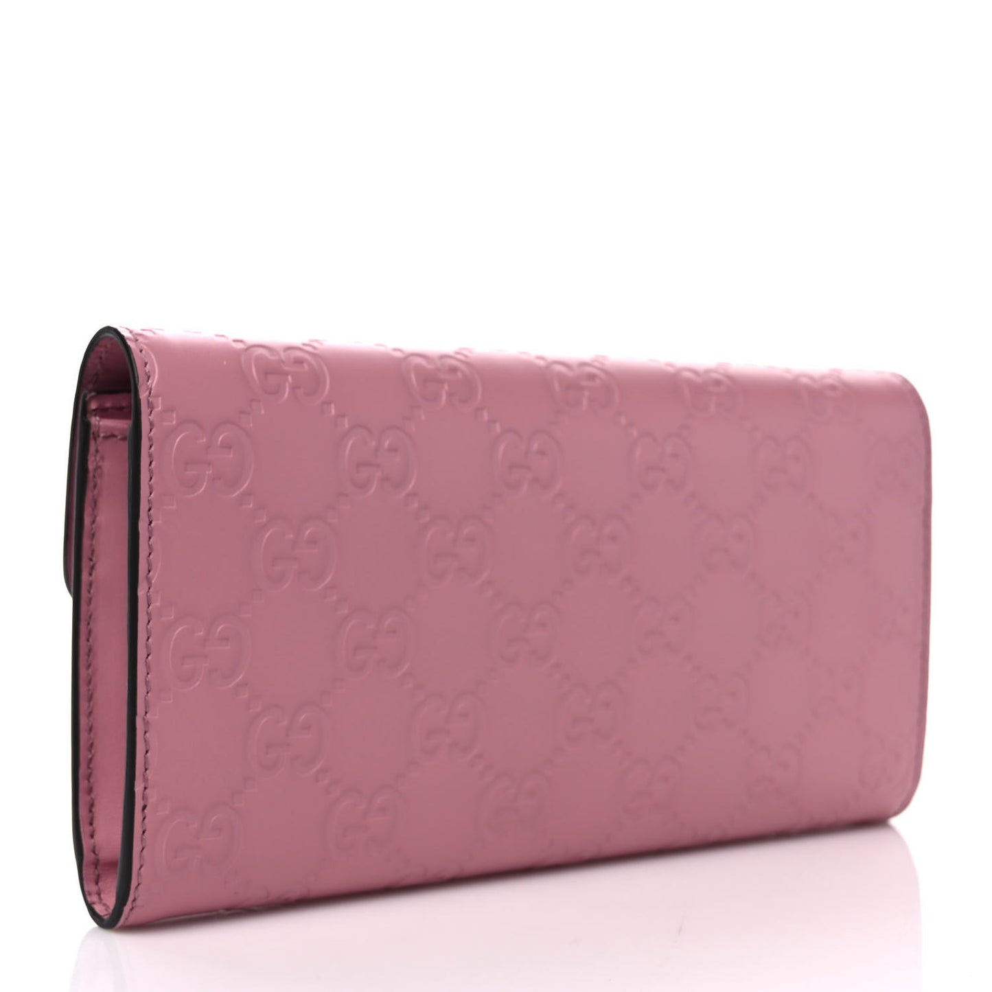 Guccissima Signature Icon Continental Wallet Carmine Rose