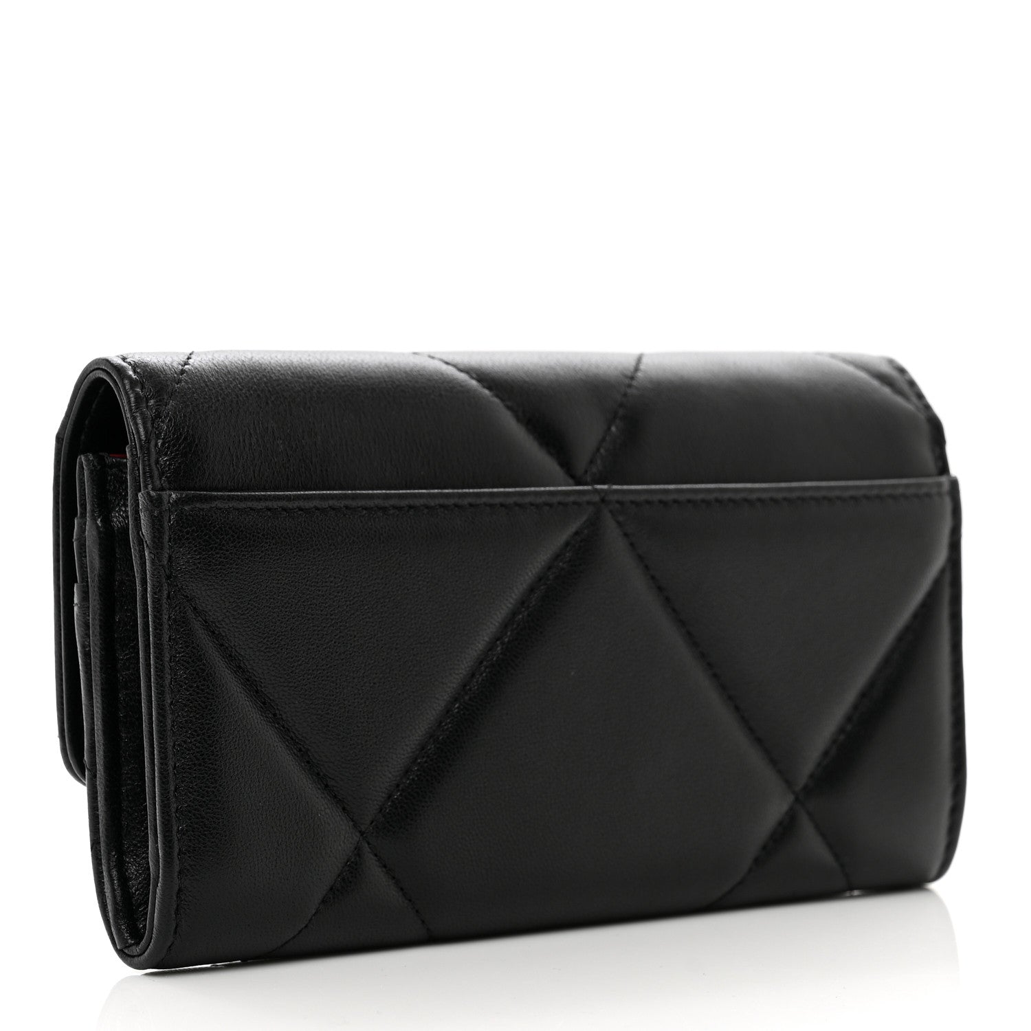 Chanel Lambskin Quilted Chanel 19 Flap Wallet Black 3 of 9