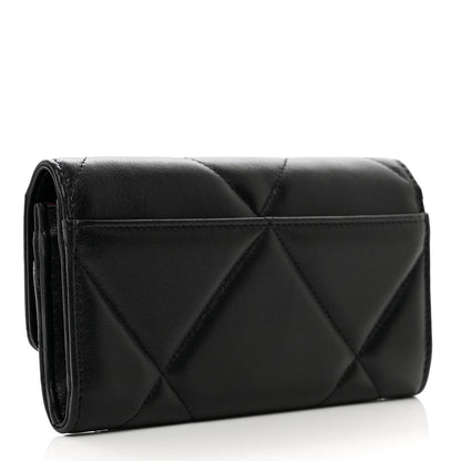 Chanel Lambskin Quilted Chanel 19 Flap Wallet Black 3 of 9