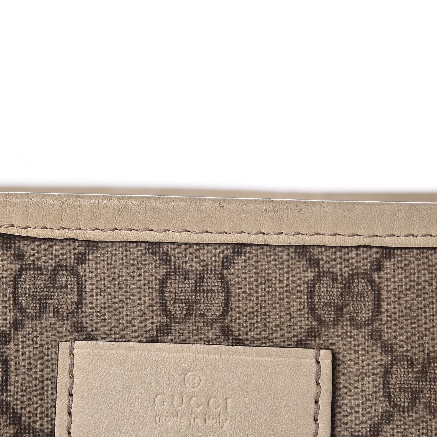GG Supreme Monogram Large Zippered Shopping Tote Off White