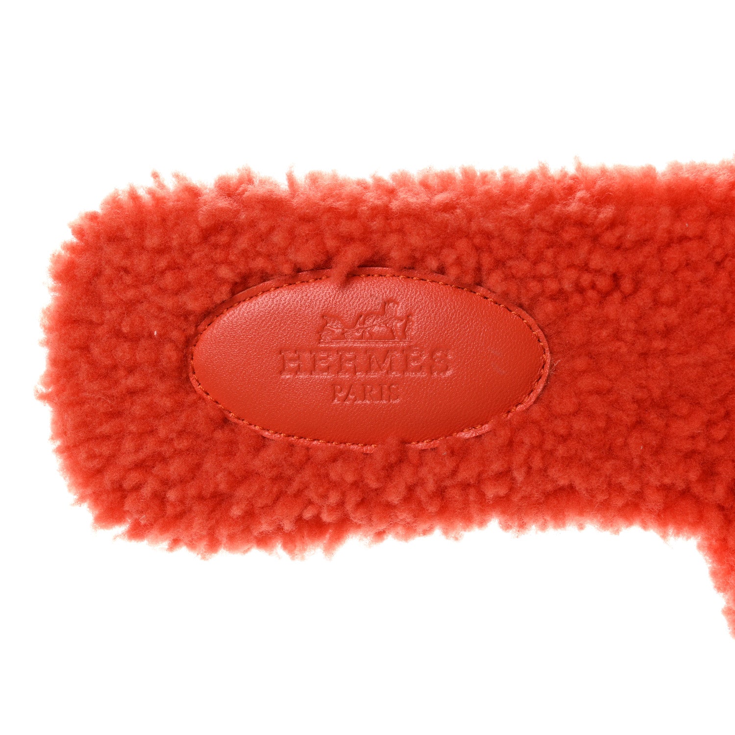 Hermes Woolskin Oran Sandals 38 Orange 7 of 11