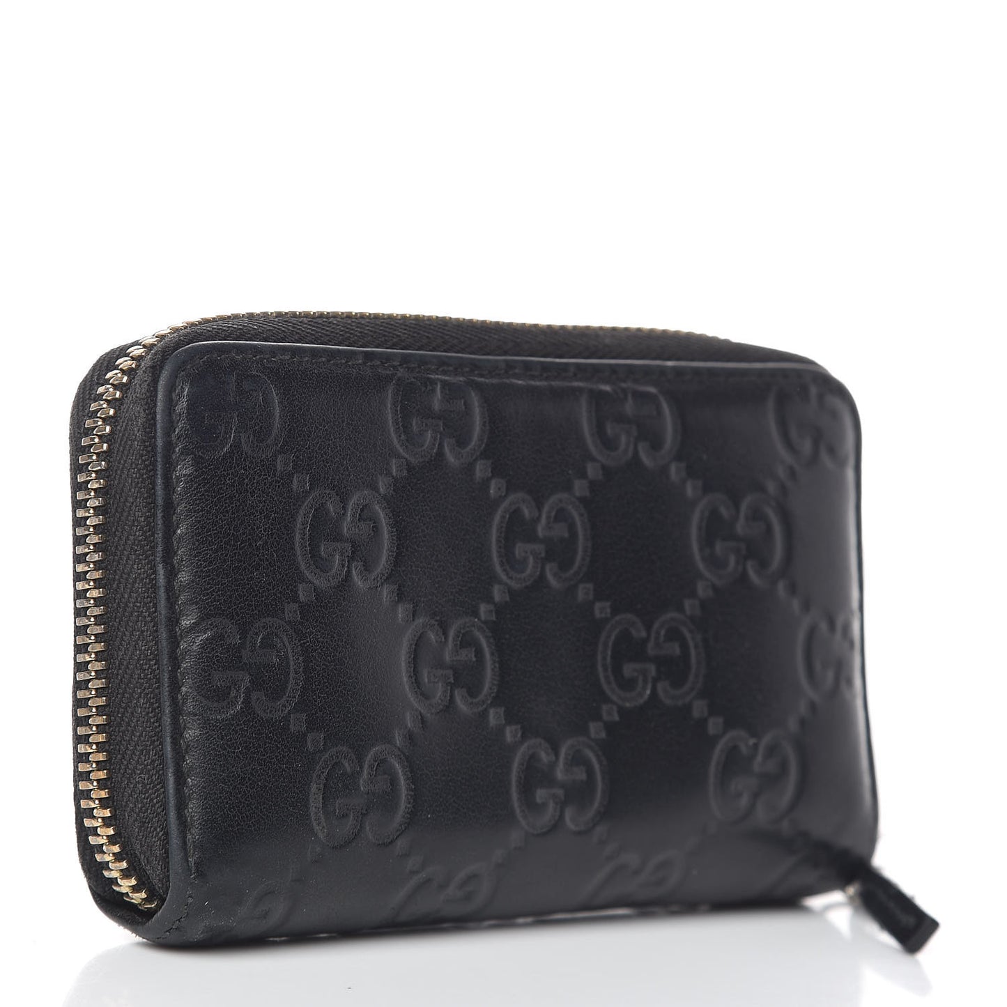 Guccissima Zip Around Card Case Black