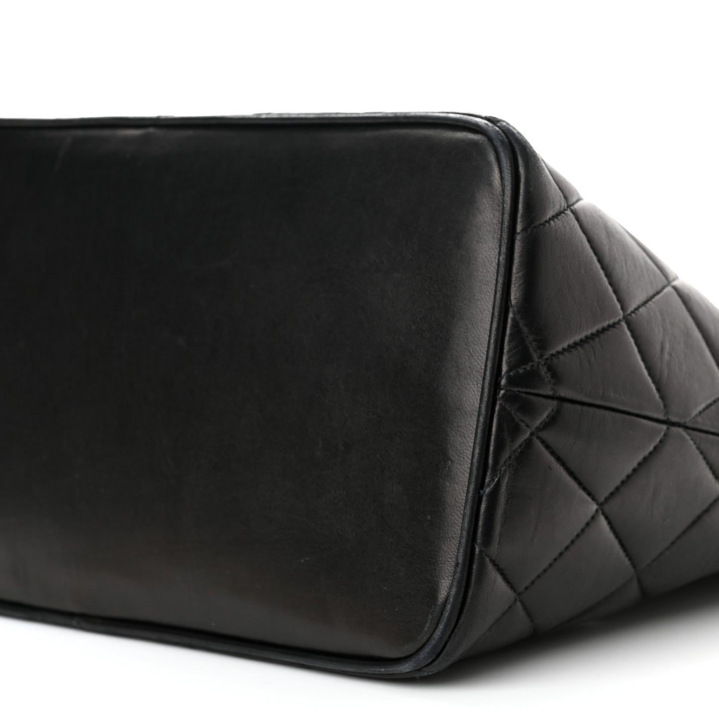 Lambskin Quilted Medallion Tote Black