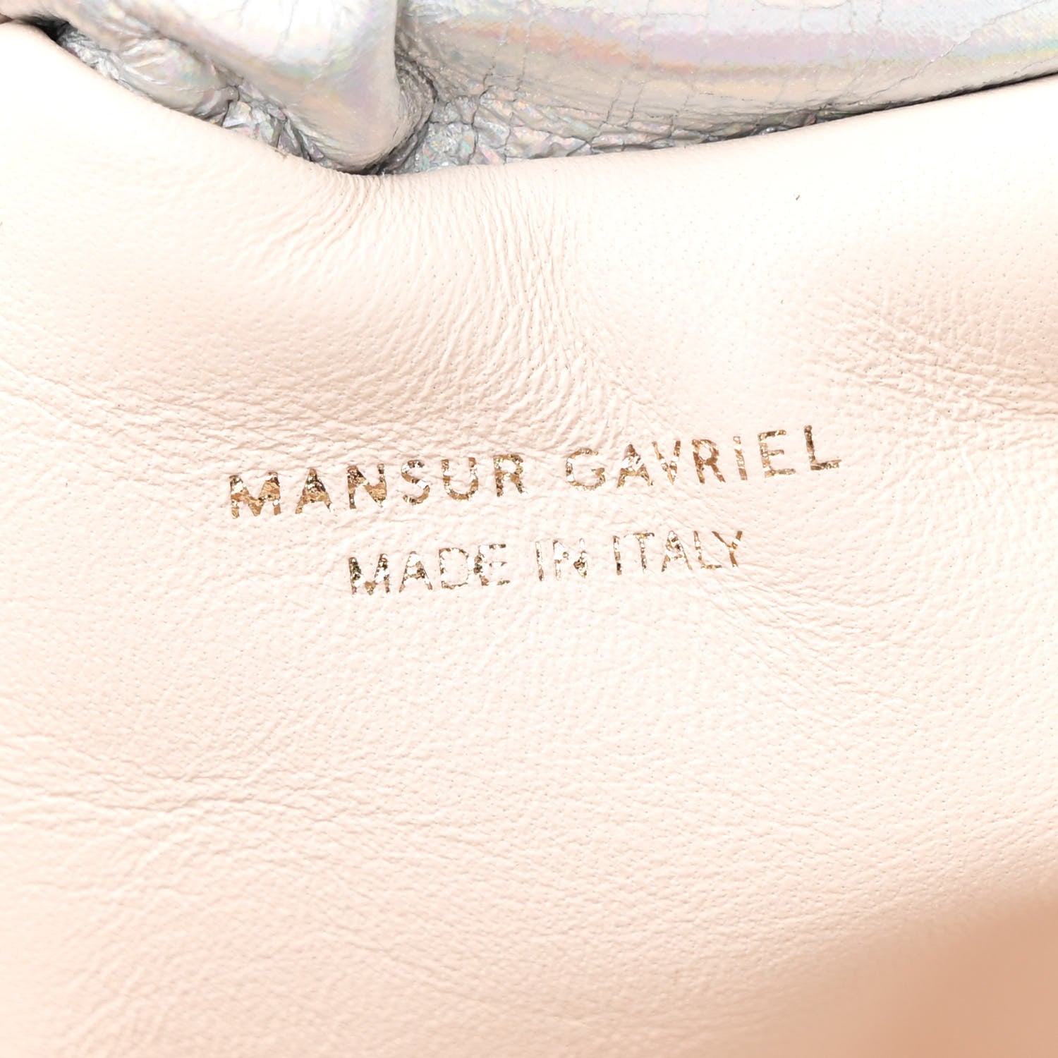 Mansur Gavriel Iridescent Calfskin Mini Cloud Chain Clutch Iride 7 of 10