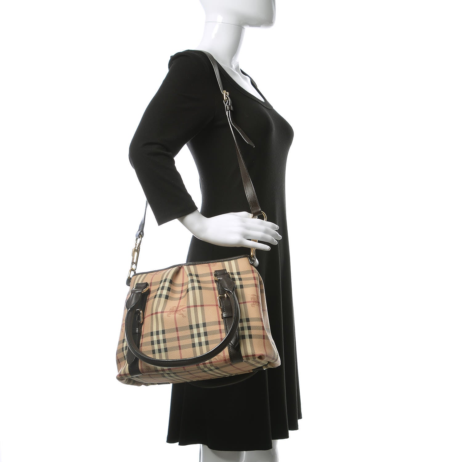 Burberry Haymarket Check Small Northfield Tote Chocolate 2 of 16